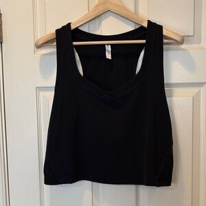 Athleta Black Crop Tank with Mesh Back size 1X